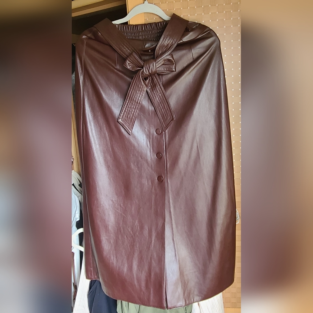 Zara Faux Leather Midi Skirt